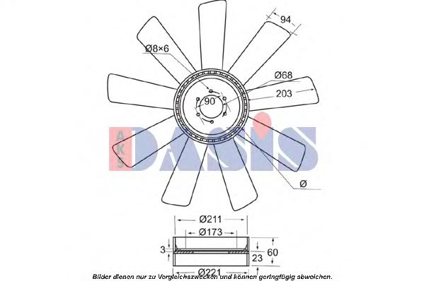 DAF 810656010042 Fan Wheel, engine cooling